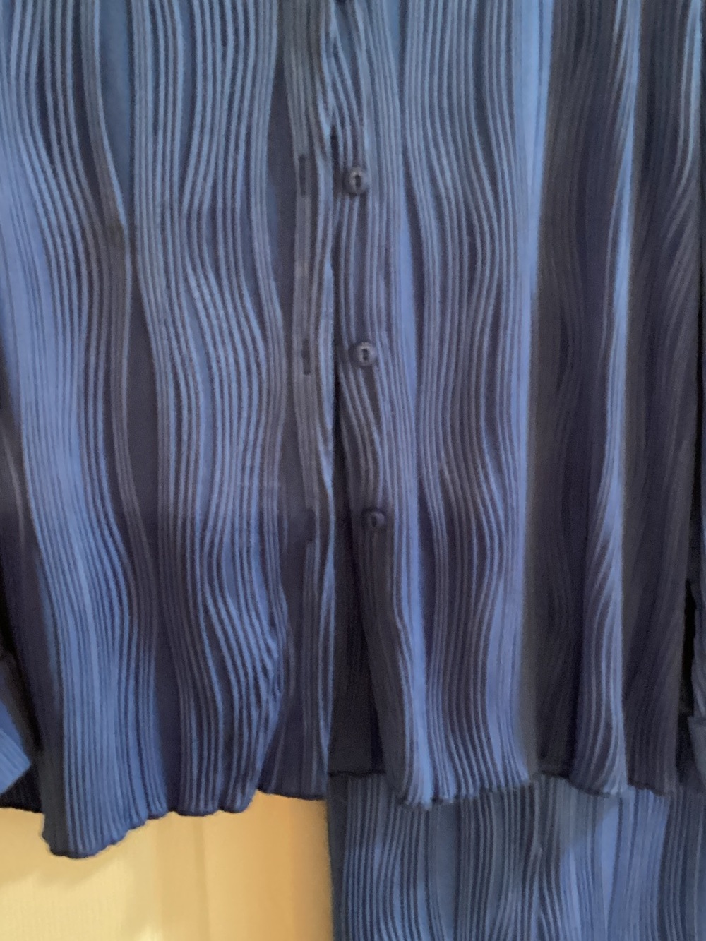 Classic Pleated Button-Front Pantsuit in Royal Blue - Picture 4 of 12